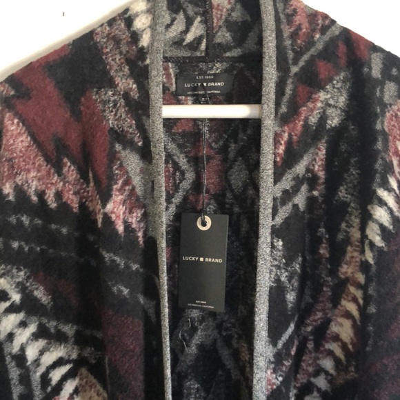 Lucky Brand Sweaters - Lucky Brand 🍀Nwt. S Fringe Aztec Duster.